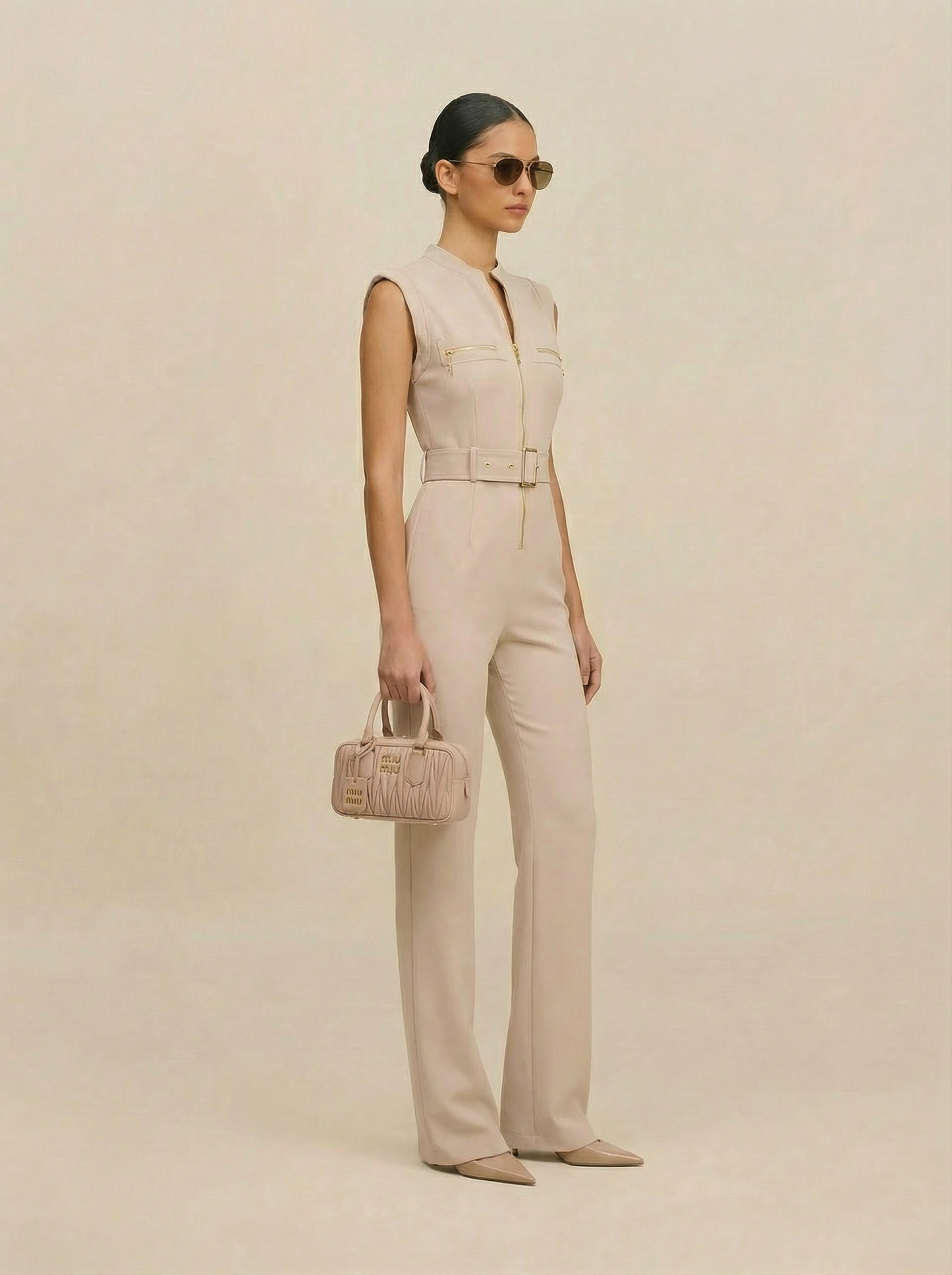 Dealmaker Jumpsuit - Beige