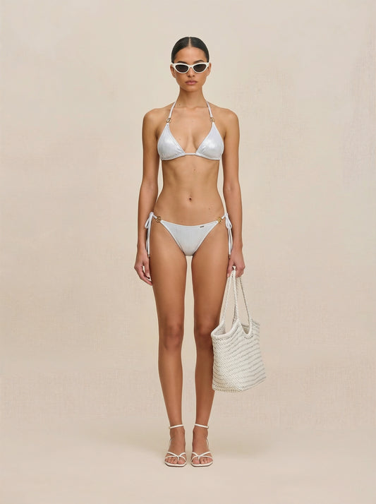 Basic Beach Bikini Bottom - Silver