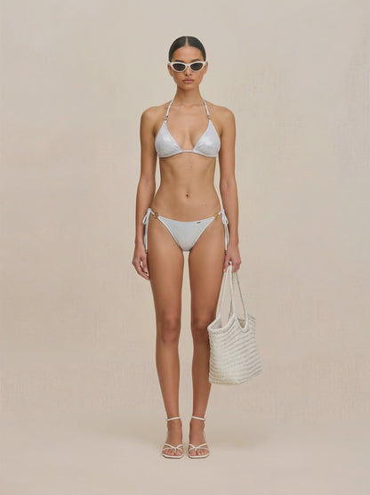 Basic Beach Bikini Bottom - Silver